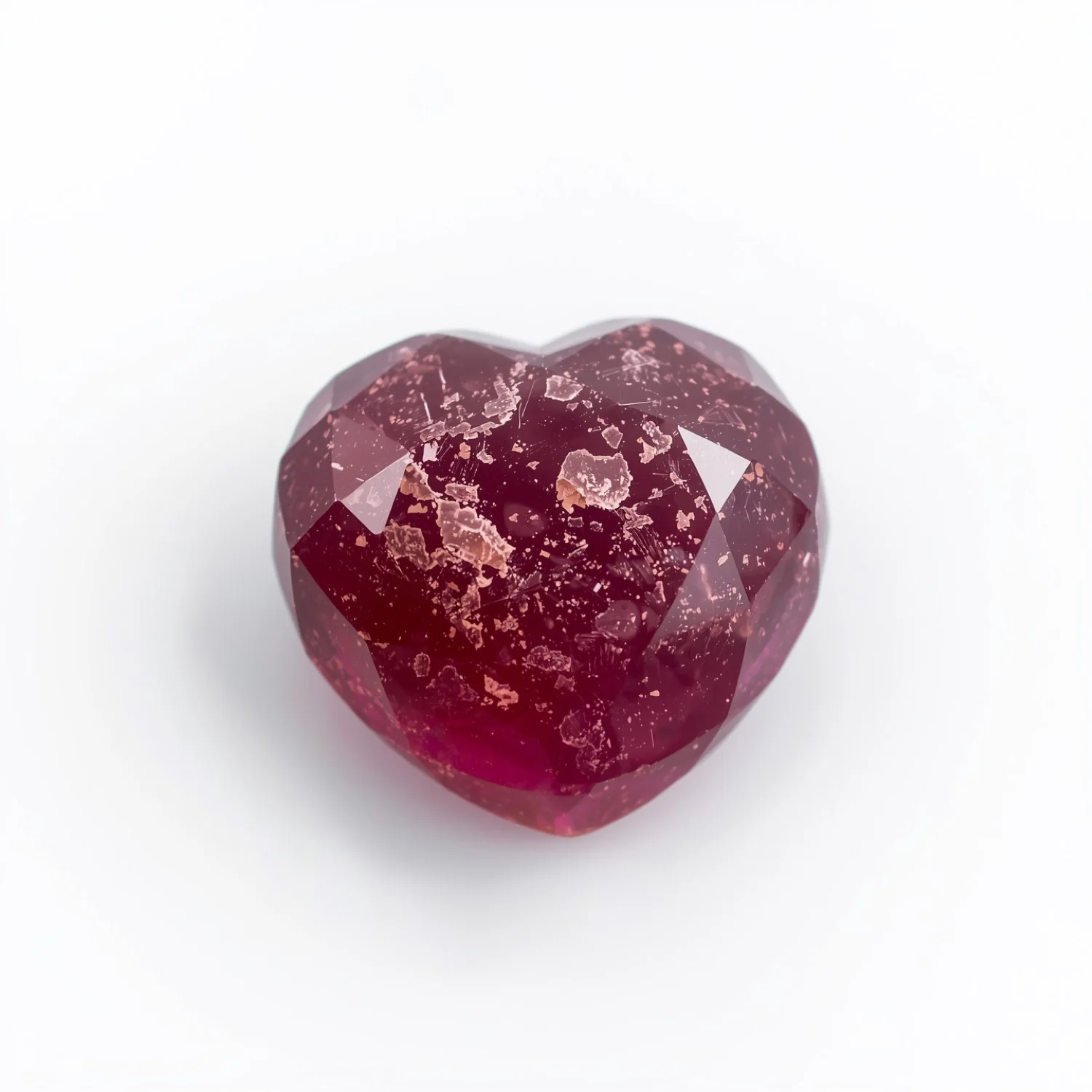 Red Jade 1PC Large 11x11 MM Heart Faceted Red Fine Semi Precious Gems - Image 2
