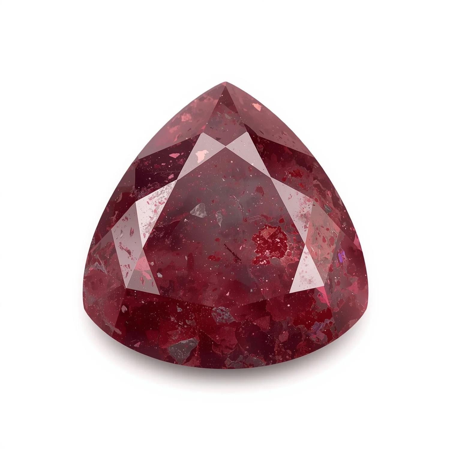 Red Jade 1PC Large 11x11 MM Triangle Faceted Red Fine Semi Precious Gems