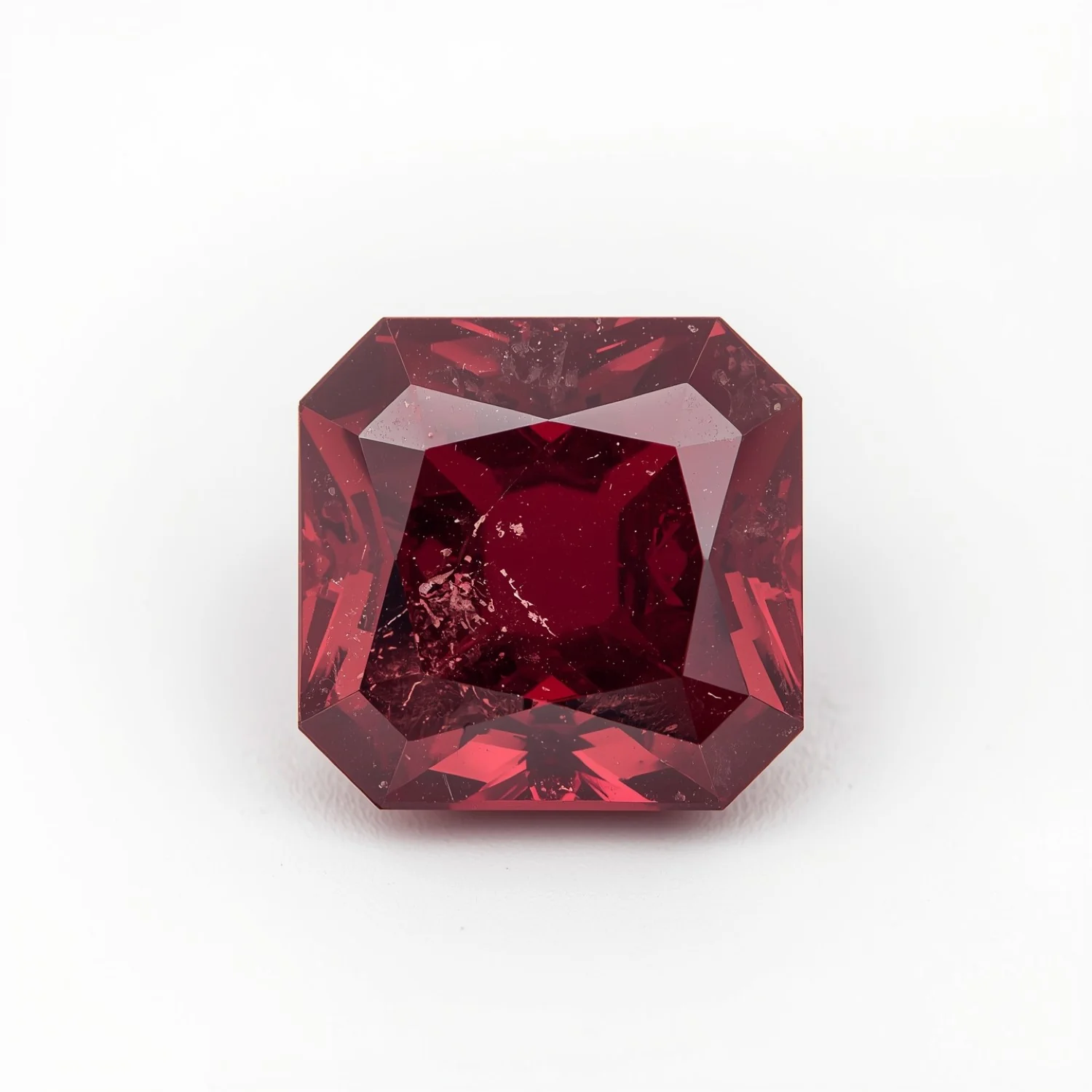 Red Jade 1PC Large 12x12 MM Square Faceted Red High-Quality Semi Precious Loose Gems - Image 2