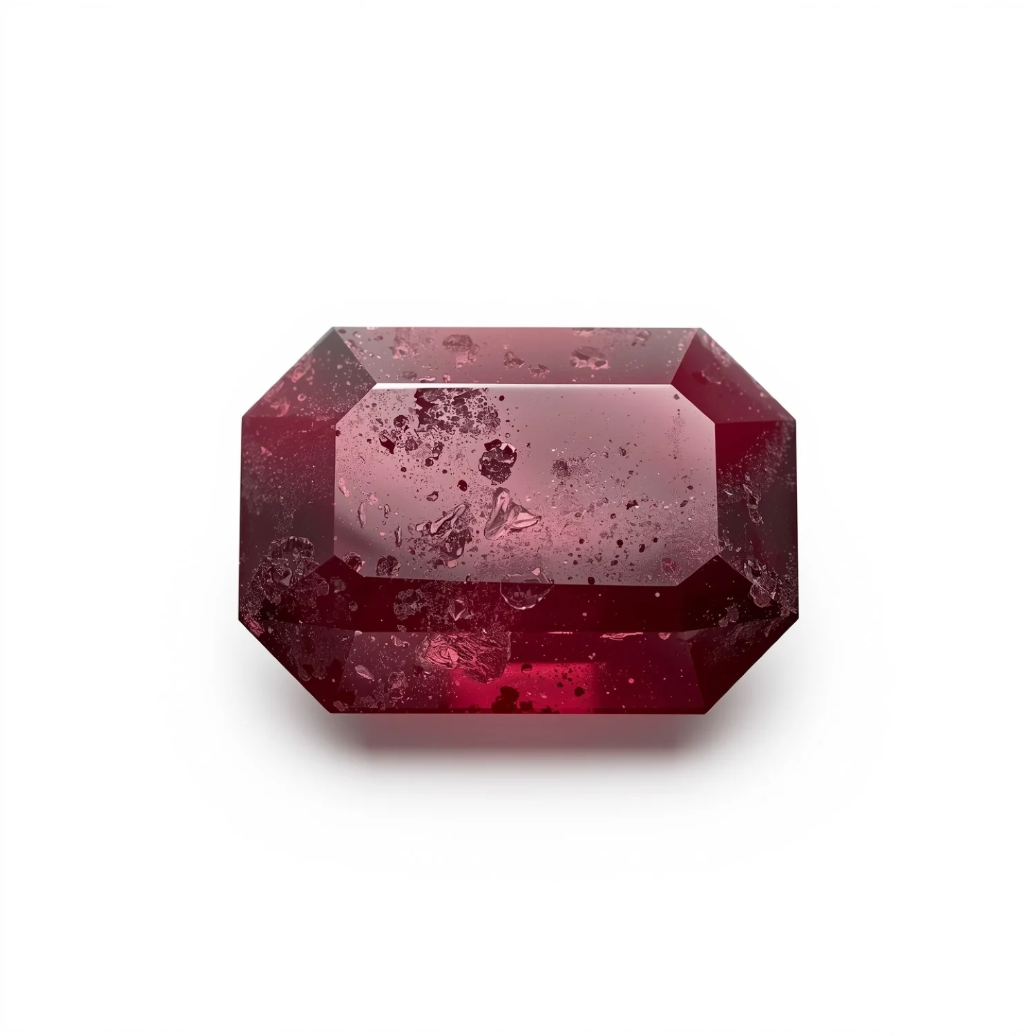 Red Jade 1PC Medium 7x10 MM Emerald Faceted Red Splendid Semi Precious Loose Gemstone