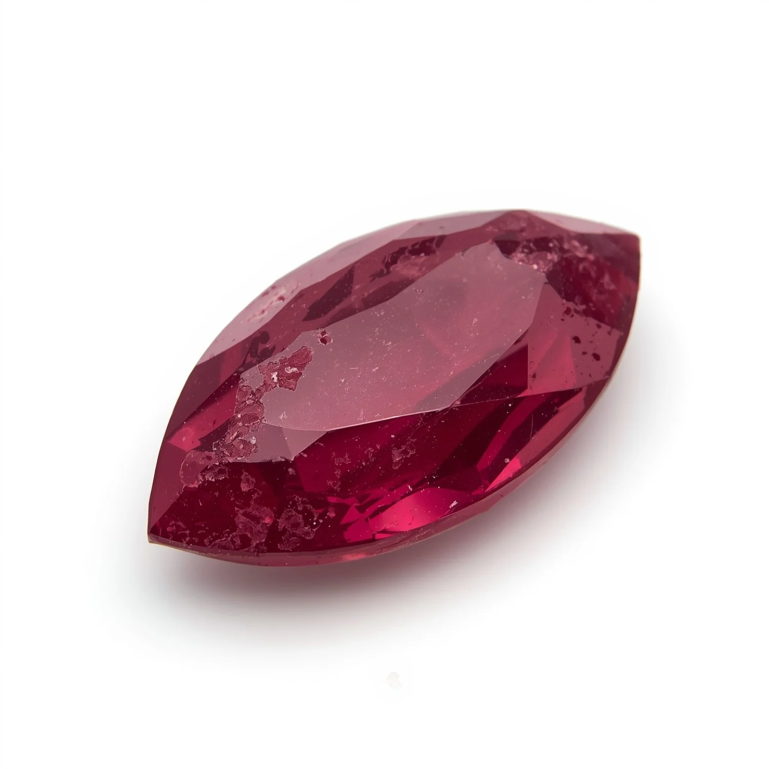 Red Jade 1PC Medium 7x14 MM Marquise Faceted Red Fiery Semi Precious Gems - Image 2