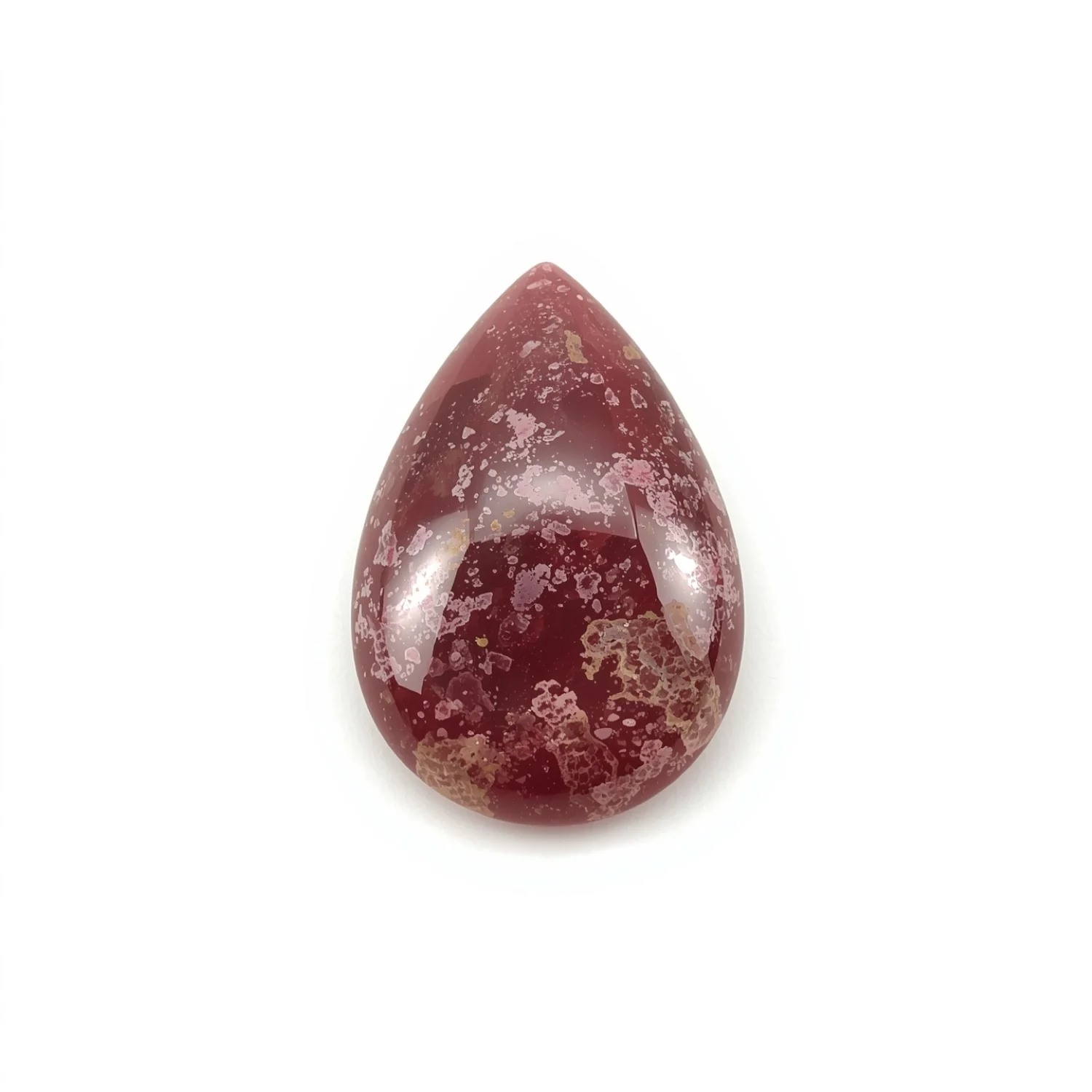 Red Jade 1PC Medium 8x10 MM Pear Cabochon Red Fine semi Precious Gems
