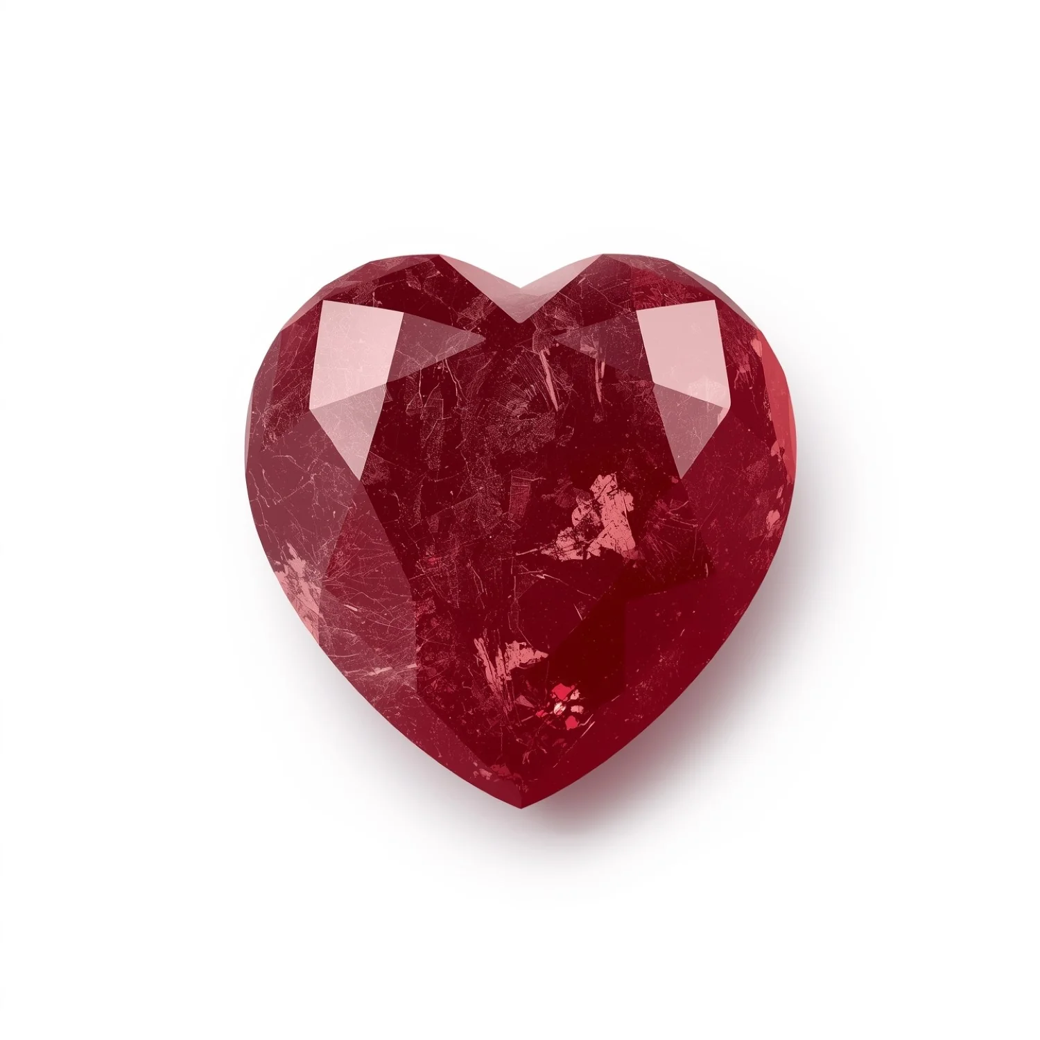 Red Jade 1PC Medium 9x9 MM Heart Faceted Red Lustrous Semi Precious Loose Gemstone