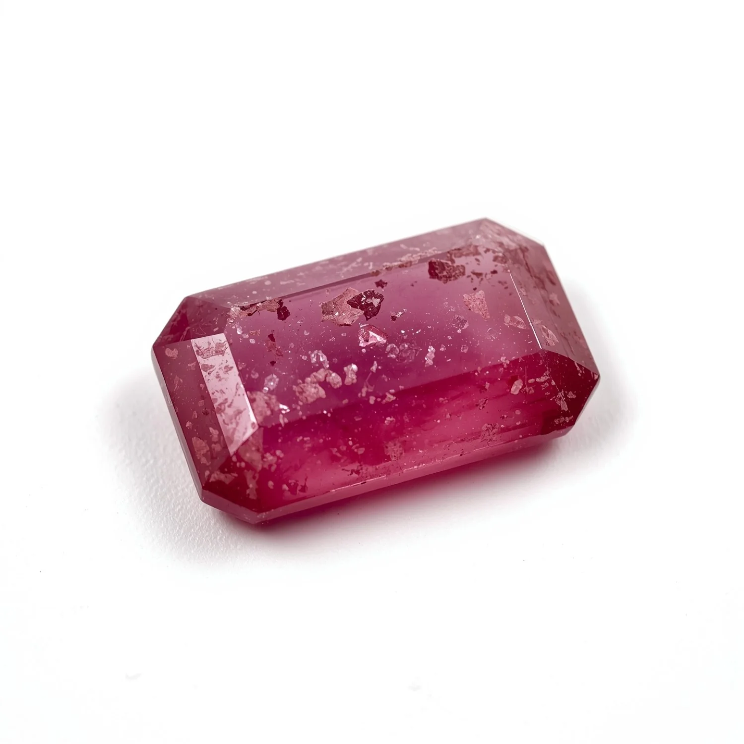 Red Jade 1PC Small 5x10 MM Baguette Faceted Red Splendid Semi Precious Gems