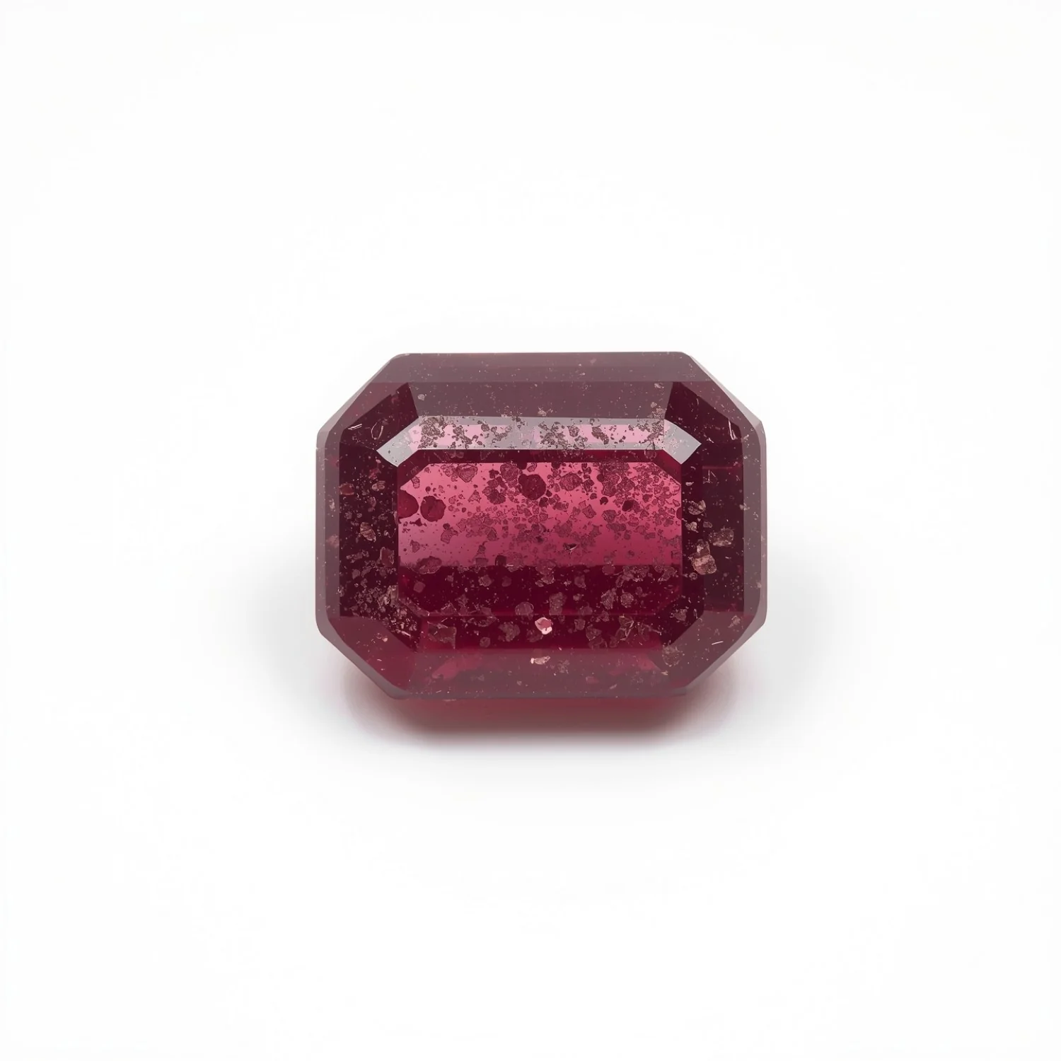 Red Jade 1PC Small 6x8 MM Emerald Faceted Red Brilliant Semi Precious Loose Gemstones - Image 2