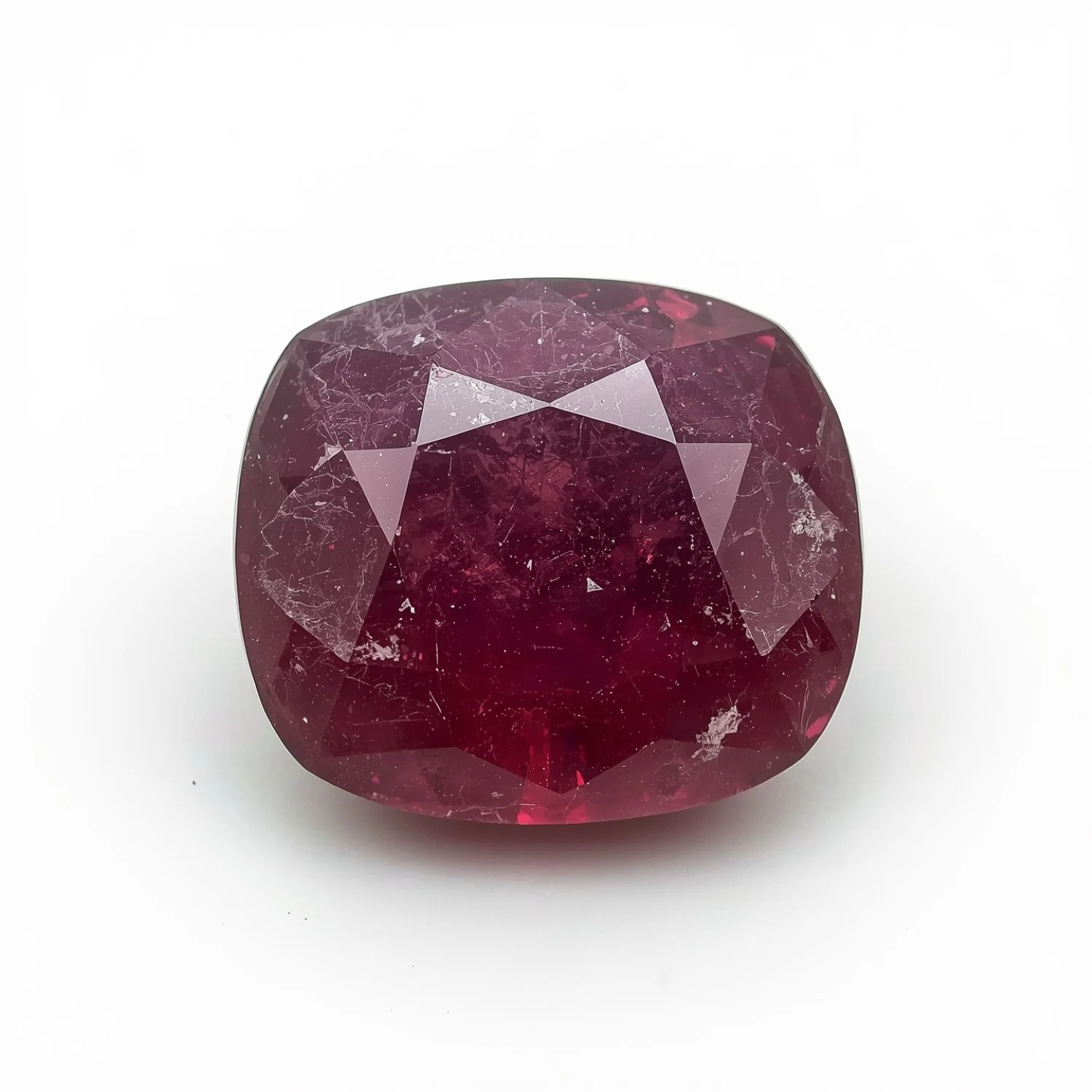 Red Jade 1PC Small 7x7 MM Cushion Faceted Red Splendid Semi Precious Gems - Image 2