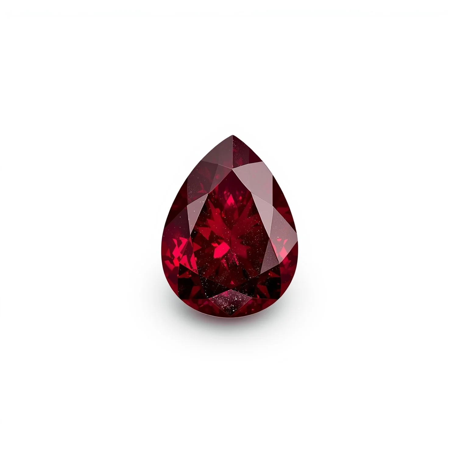 Red Jade 1PC Small 7x9 MM Pear Faceted Red Brilliant Semi Precious Loose Gemstones - Image 2