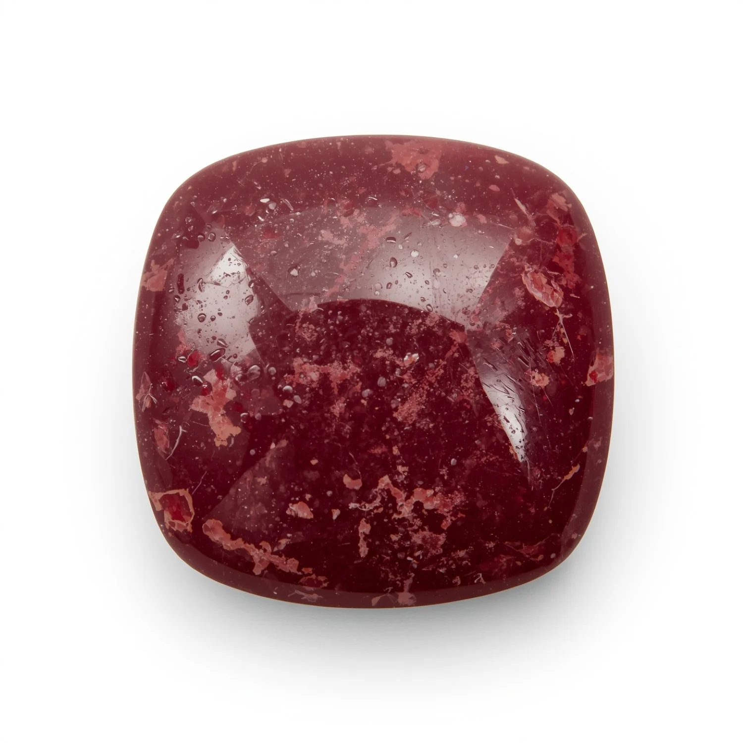 Red Jade 1PC Small 8x8 MM Cushion Cabochon Red Pure semi Precious Loose Gems