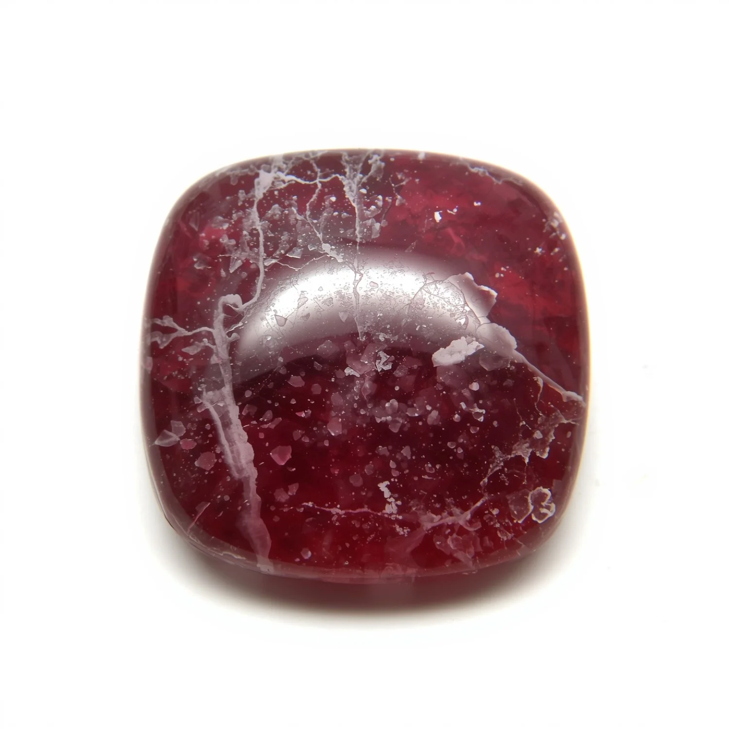 Red Jade 1PC Tiny 6x6 MM Cushion Cabochon Red Genuine semi Precious Precious Gemstone - Image 2