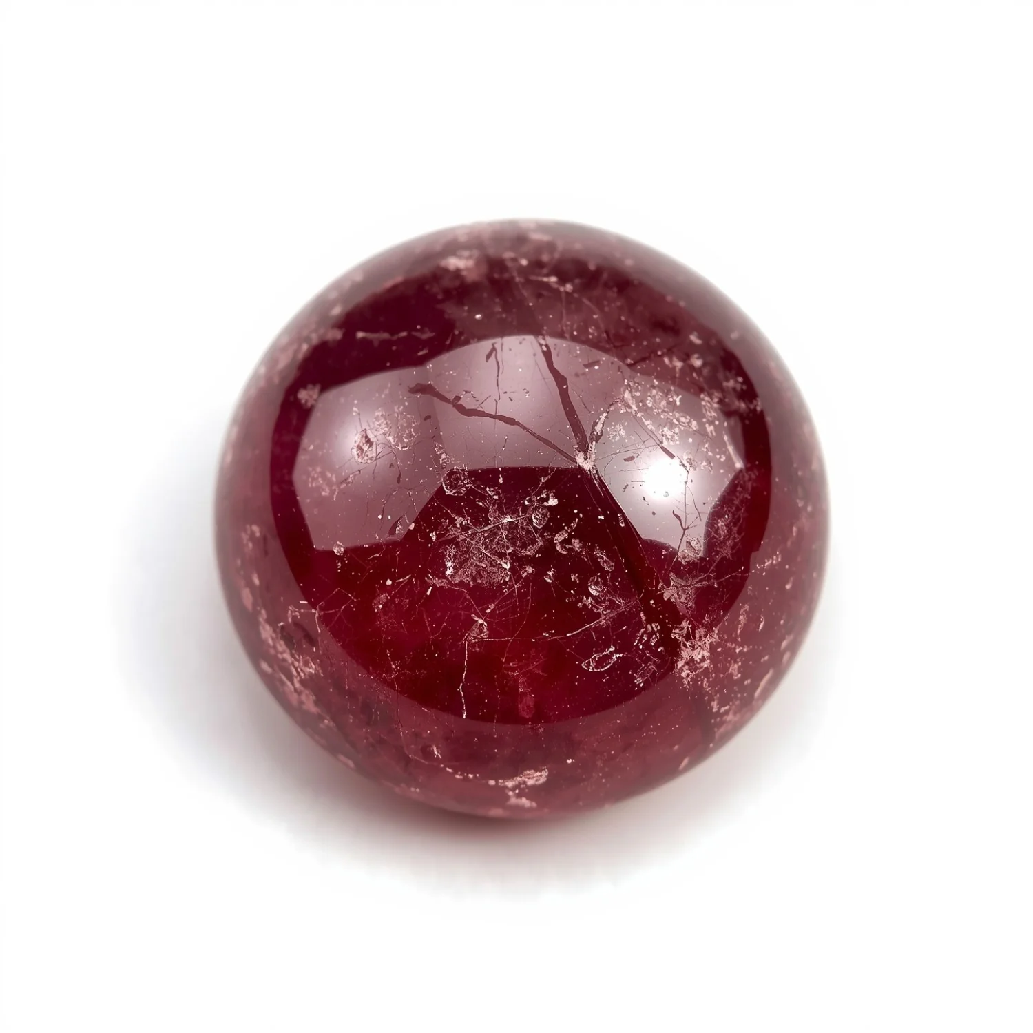 Red Jade 1PC Tiny 6x6 MM Round Cabochon Red Luster semi Precious Precious Gemstone - Image 2
