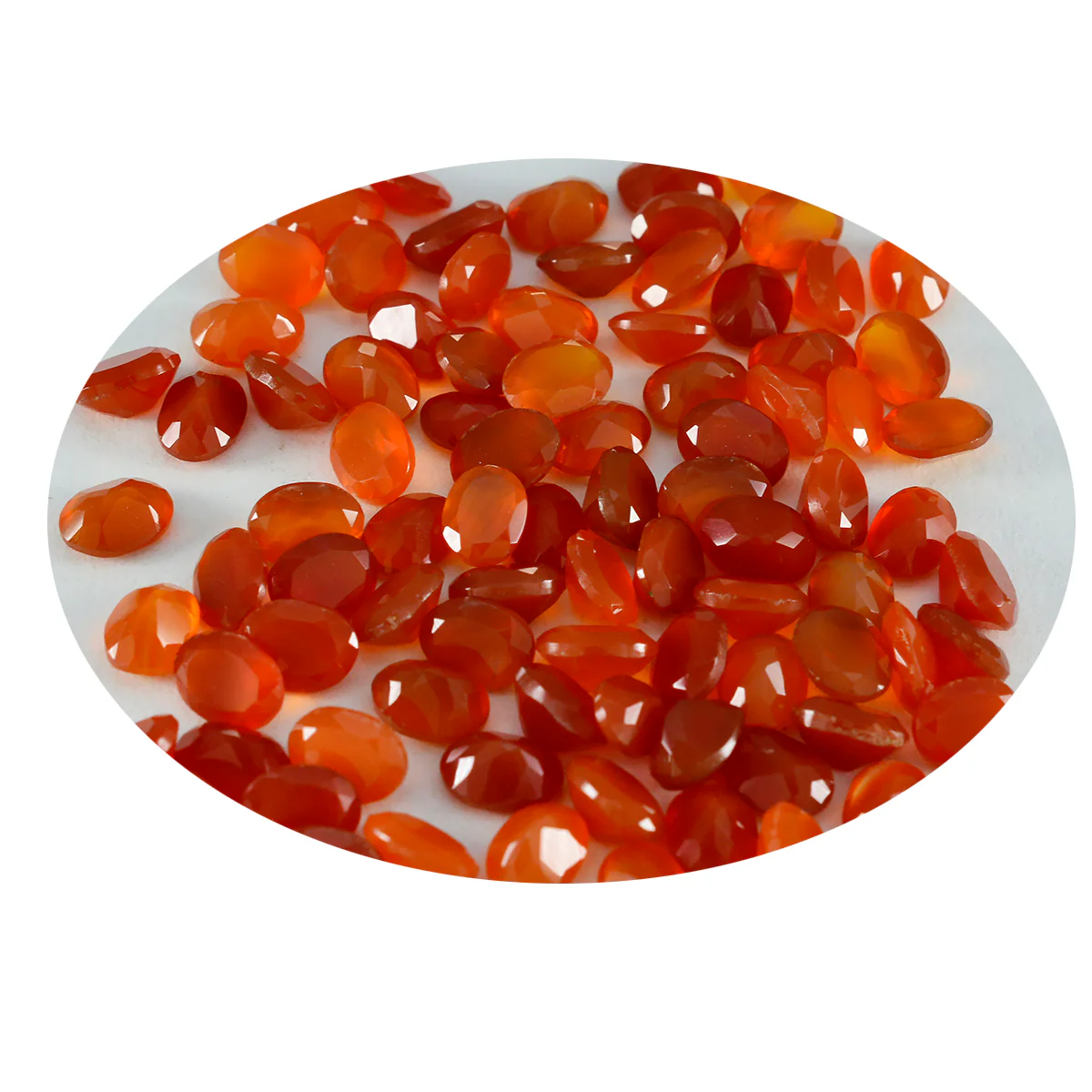 Red Onyx 10PC Tiny 3x5 MM Oval Faceted Red Brilliant Semi Precious Loose Gemstones - Image 2