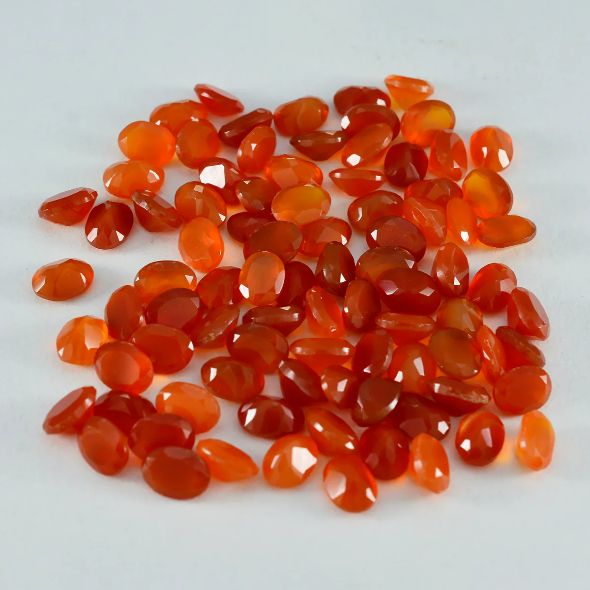 Red Onyx 10PC Tiny 3x5 MM Oval Faceted Red Brilliant Semi Precious Loose Gemstones - Image 4