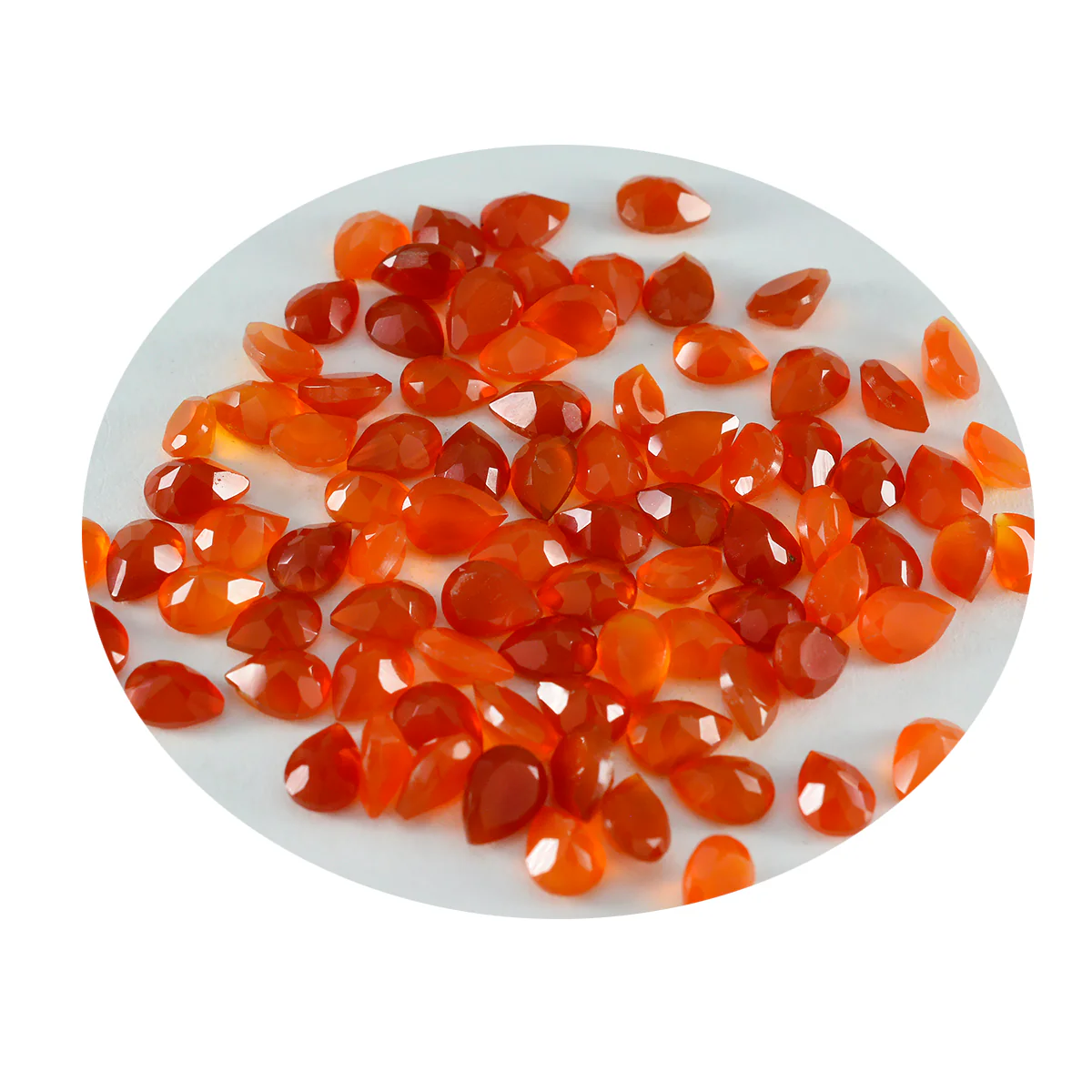 Red Onyx 10PC Tiny 3x5 MM Pear Faceted Red Genuine Semi Precious Loose Gems - Image 3