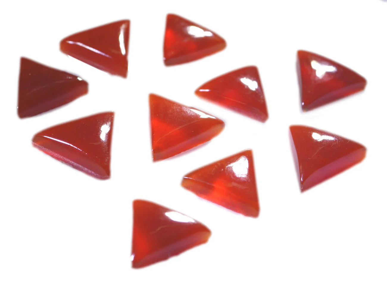 Red Onyx 10PC Tiny 4x4 MM Triangle Cabochon Red Splendid semi Precious Loose Gemstone - Image 3
