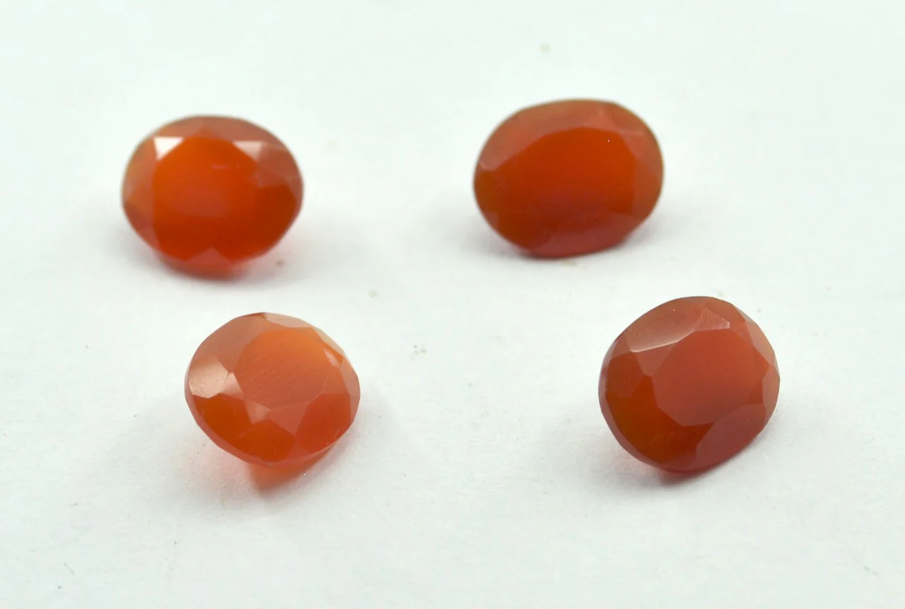 Red Onyx 10PC Tiny 4x6 MM Oval Faceted Red Sparkling Semi Precious Gems - Image 3