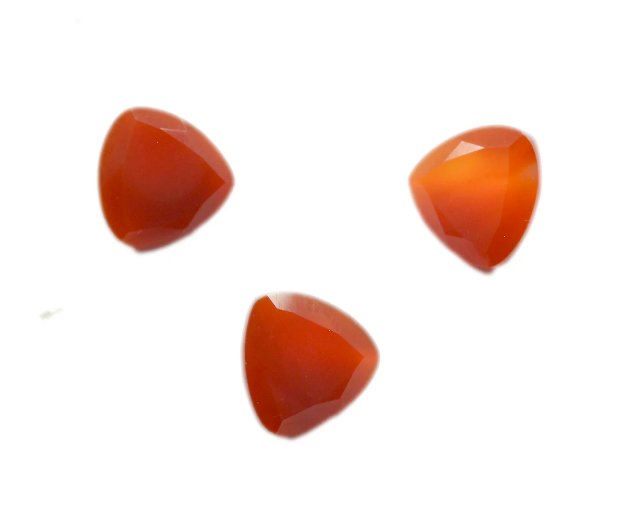 Red Onyx 10PC Tiny 5x5 MM Triangle Faceted Red Sparkling Semi Precious Gems - Image 2