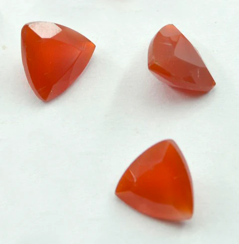 Red Onyx 1PC Large 10x10 MM Triangle Faceted Red Shine Semi Precious Loose Gems - Image 3
