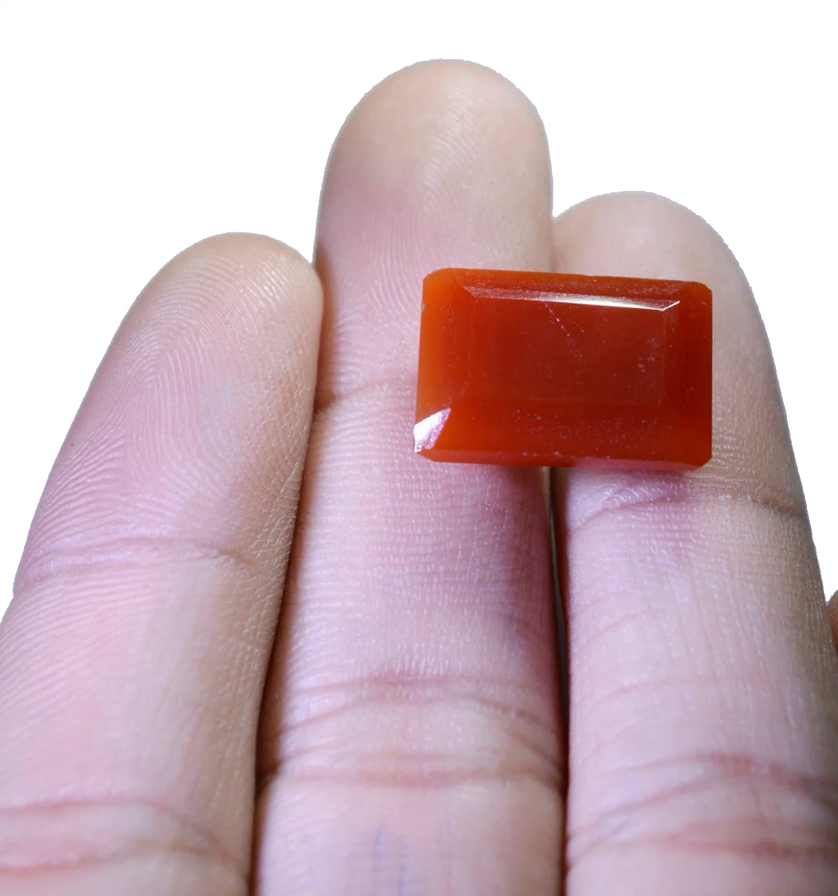 Red Onyx 1PC Large 10x12 MM Emerald Faceted Red High-Quality Semi Precious Loose Gems