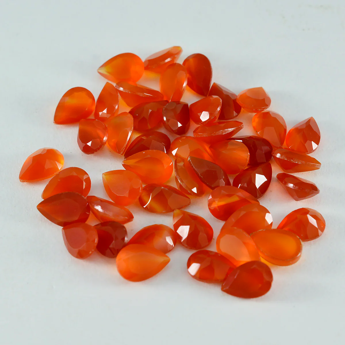 Red Onyx 1PC Medium 7x10 MM Pear Faceted Red Polished Semi Precious Loose Gemstones - Image 3