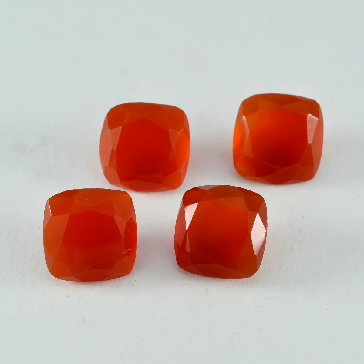 Red Onyx 1PC Medium 9x9 MM Cushion Faceted Red Lustrous Semi Precious Gems