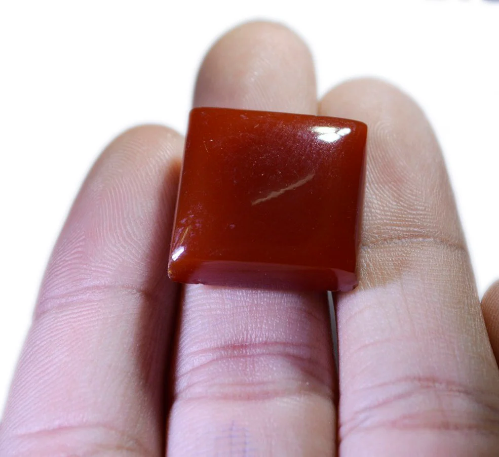 Red Onyx 1PC Medium 9x9 MM Square Cabochon Red Fiery semi Precious Semi Precious Gemstone - Image 3