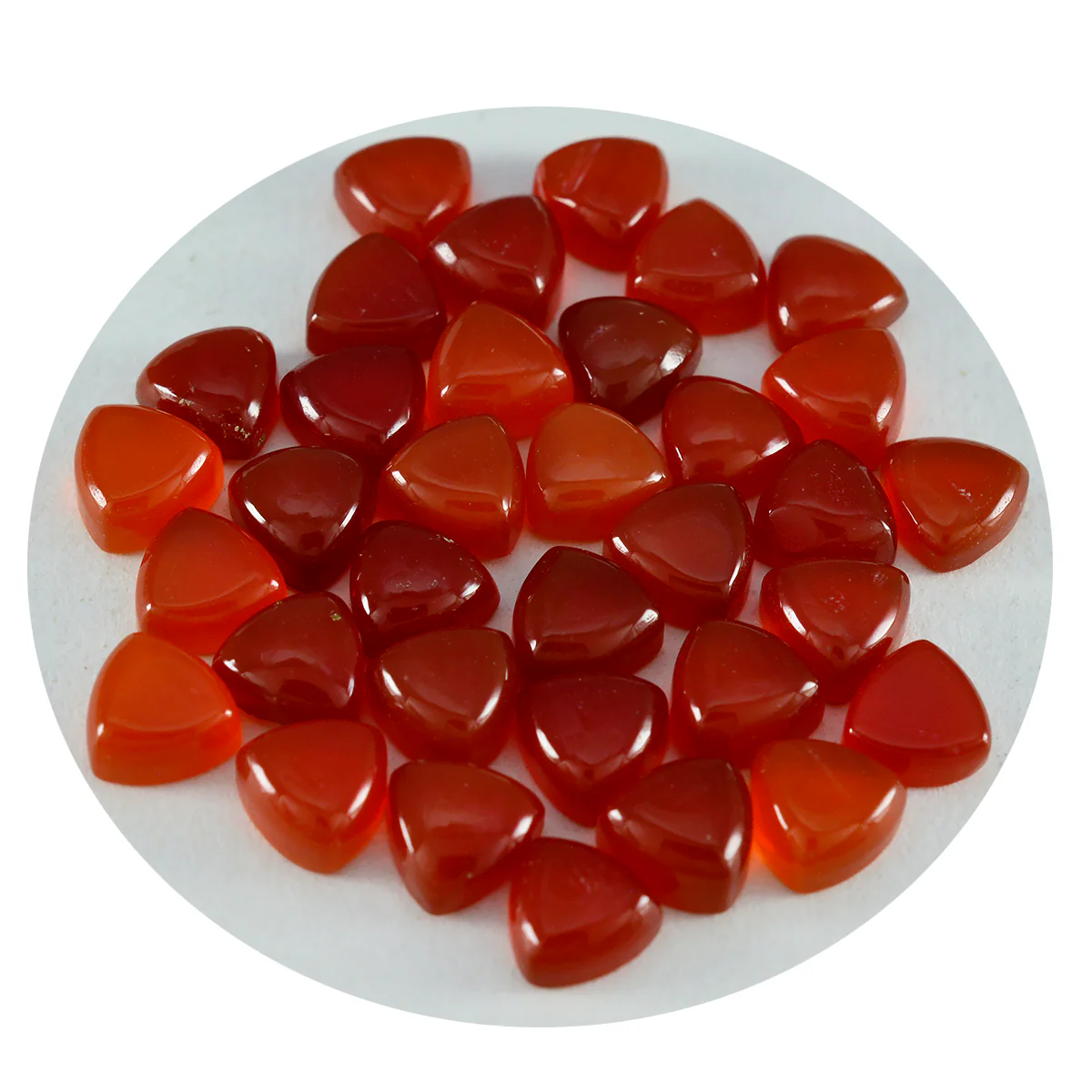Red Onyx 1PC Medium 9x9 MM Triangle Cabochon Red High-Quality semi Precious Loose Gems - Image 2