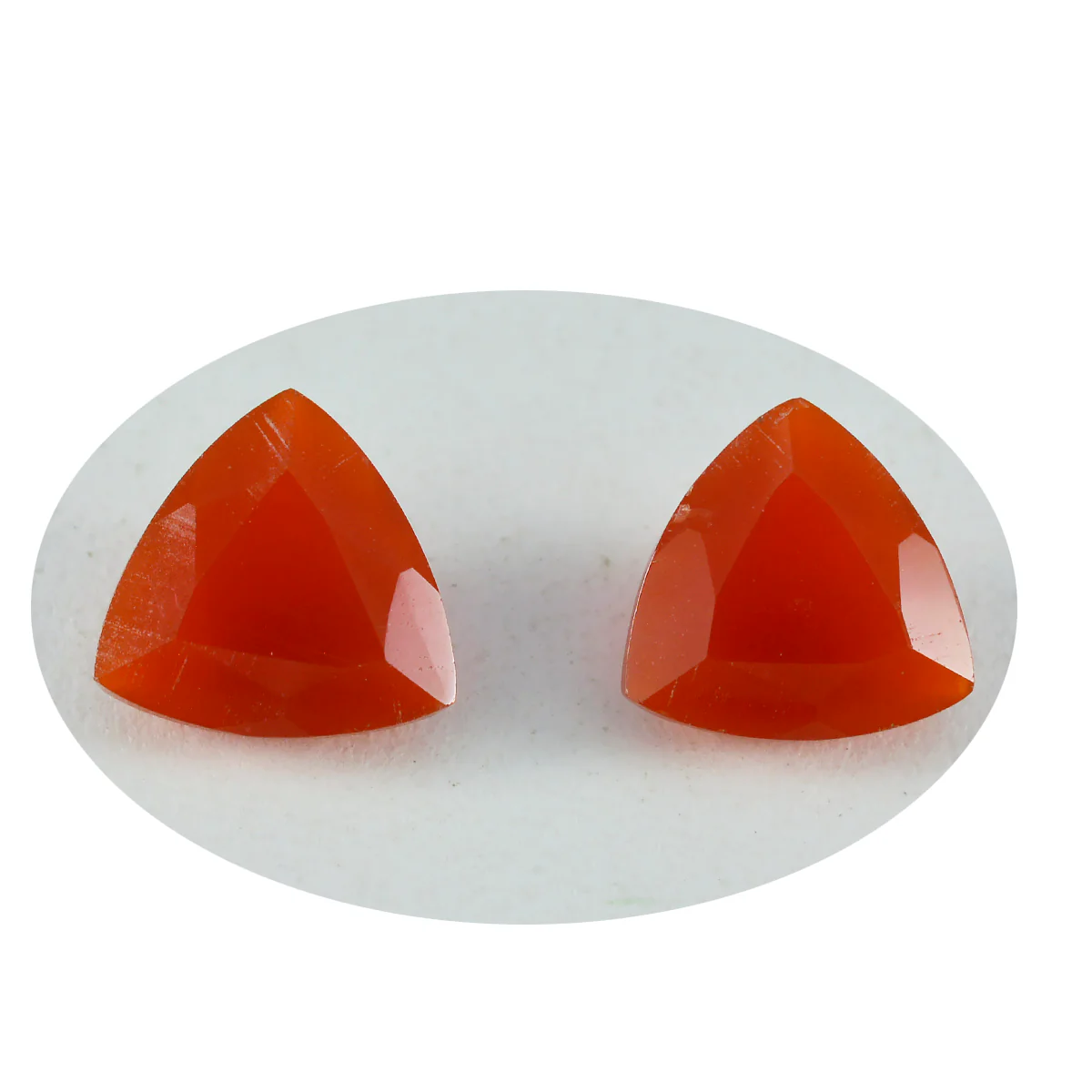 Red Onyx 1PC Medium 9x9 MM Triangle Faceted Red Lustrous Semi Precious Gems - Image 2