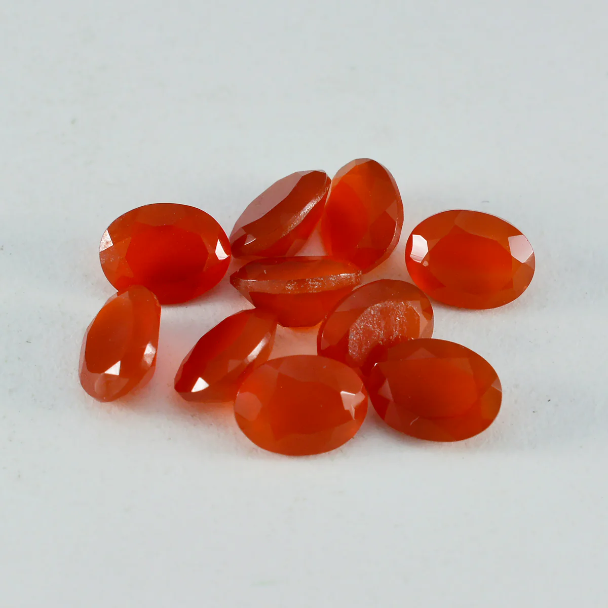 Red Onyx 1PC Small 6x8 MM Oval Faceted Red Splendid Semi Precious Loose Gemstone - Image 4