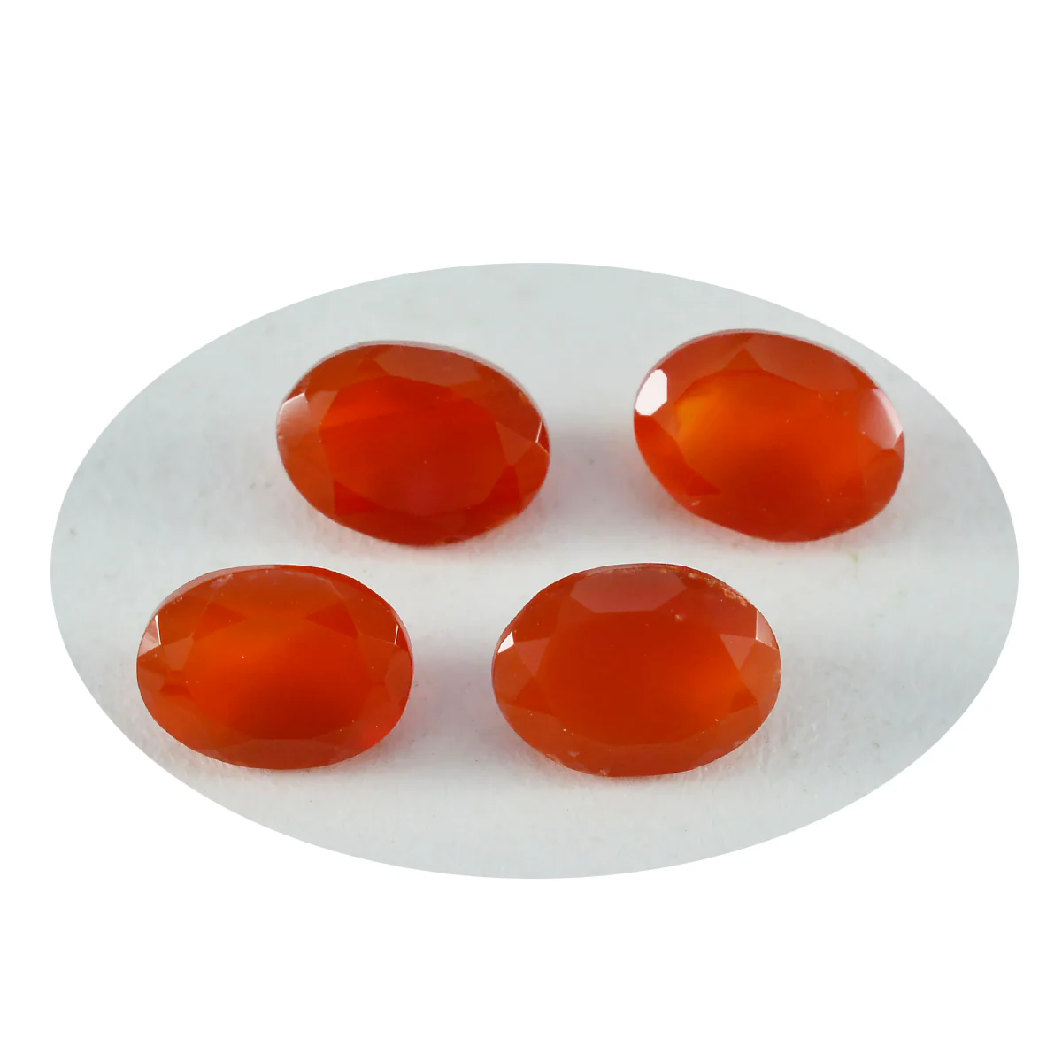 Red Onyx 1PC Small 7x9 MM Oval Faceted Red Lustrous Semi Precious Gems - Image 2