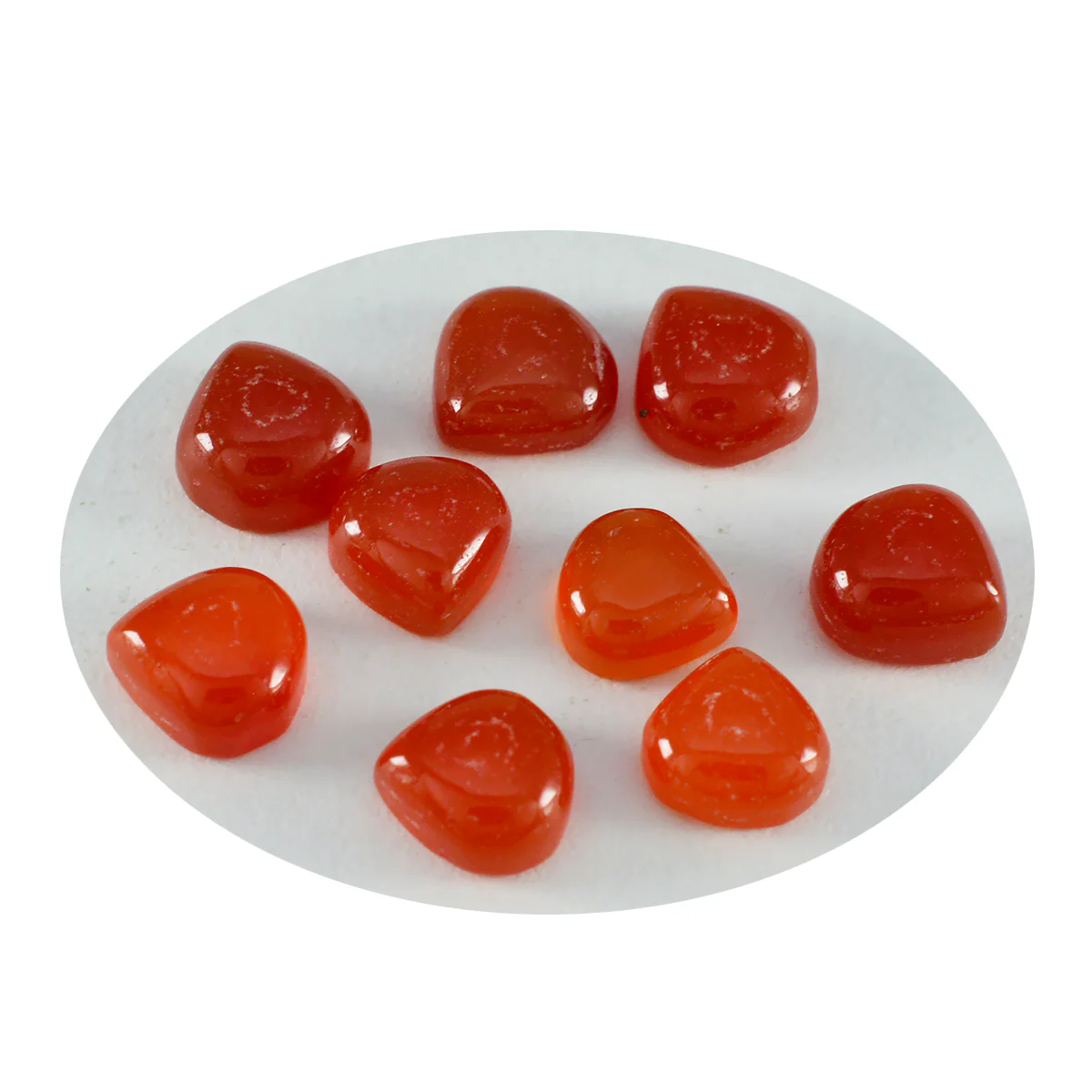 Red Onyx 1PC Small 8x8 MM Heart Cabochon Red Polished semi Precious Precious Gemstone - Image 2