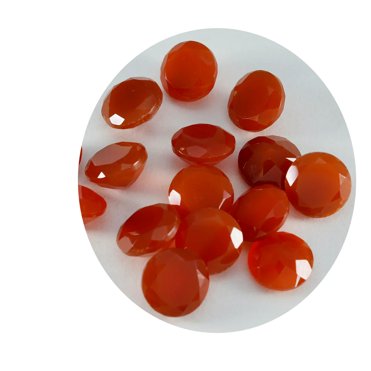 Red Onyx 1PC Small 8x8 MM Round Faceted Red Luster Semi Precious Loose Gemstones - Image 2