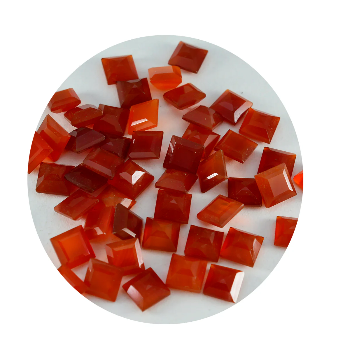 Red Onyx 1PC Tiny 5x5 MM Square Faceted Red Sparkling Semi Precious Gems