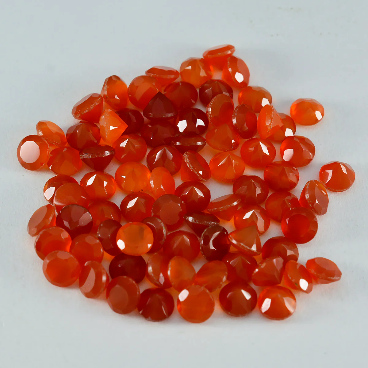 Red Onyx 1PC Tiny 6x6 MM Round Faceted Red Polished Semi Precious Loose Gems