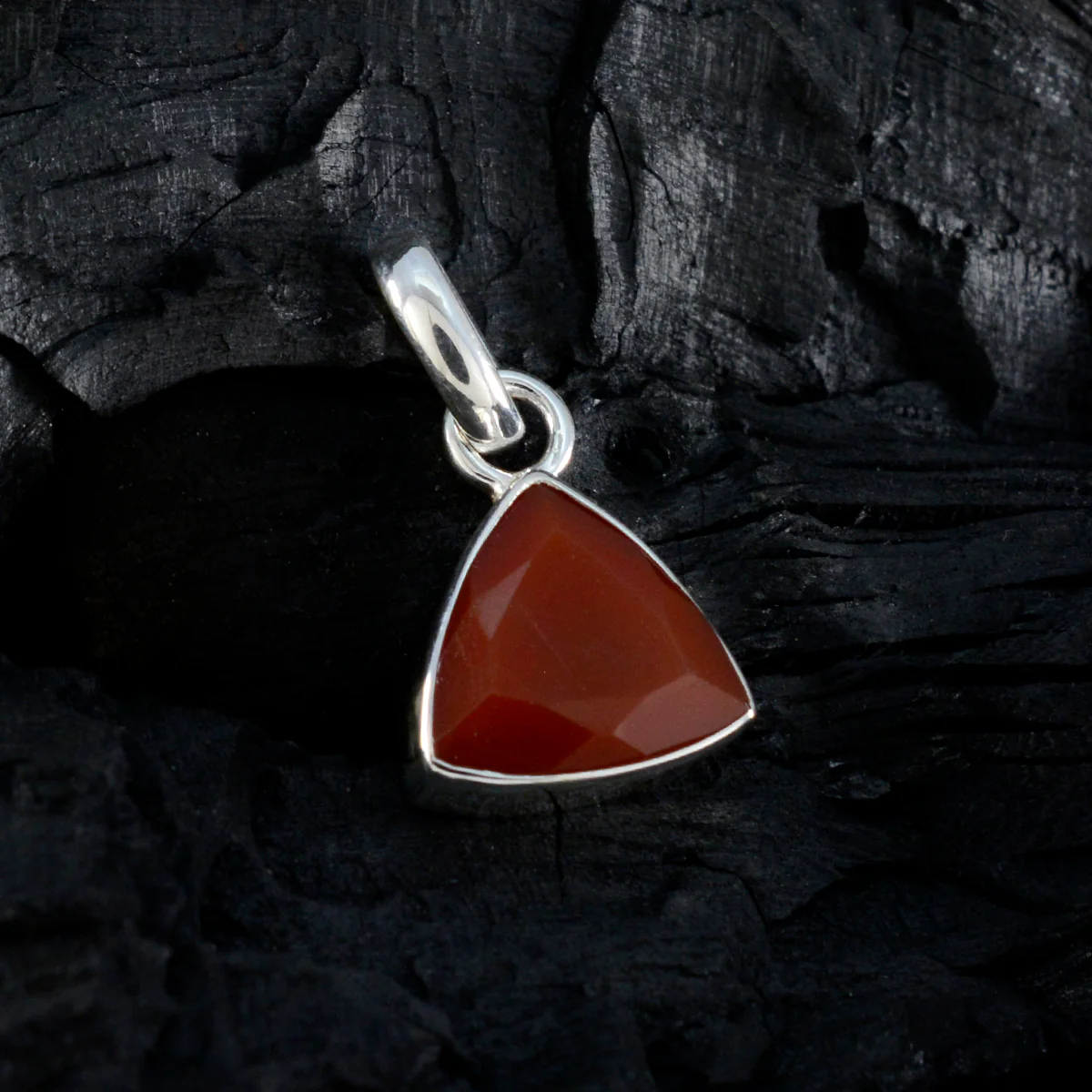 Red Onyx Dainty Turkish Sterling Silver Solitaire Aaliyah Glamorous Red Pendant Jewellery - Image 3