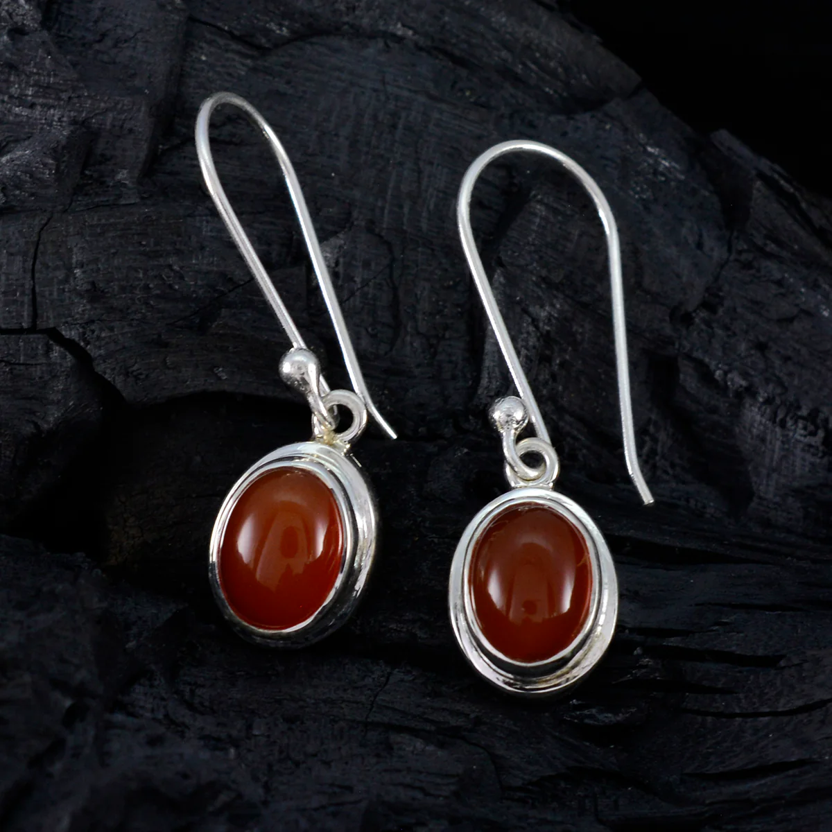 Red Onyx Egyptian Camila multiple Dangle Red 925 Silver Earring - Image 2