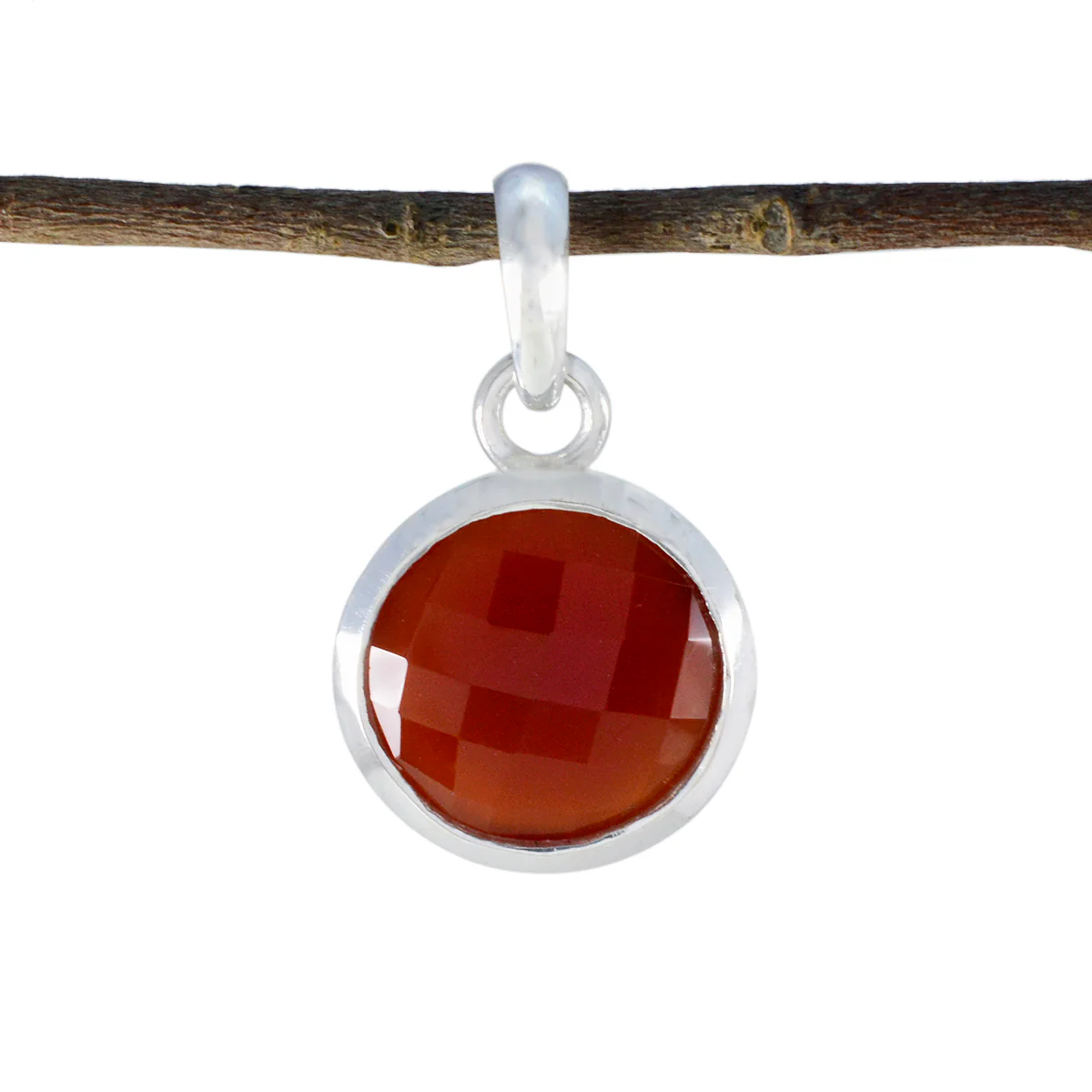 Red Onyx Featherlight German Silver Solitaire Mariana wedding Red Pendant Jewelry