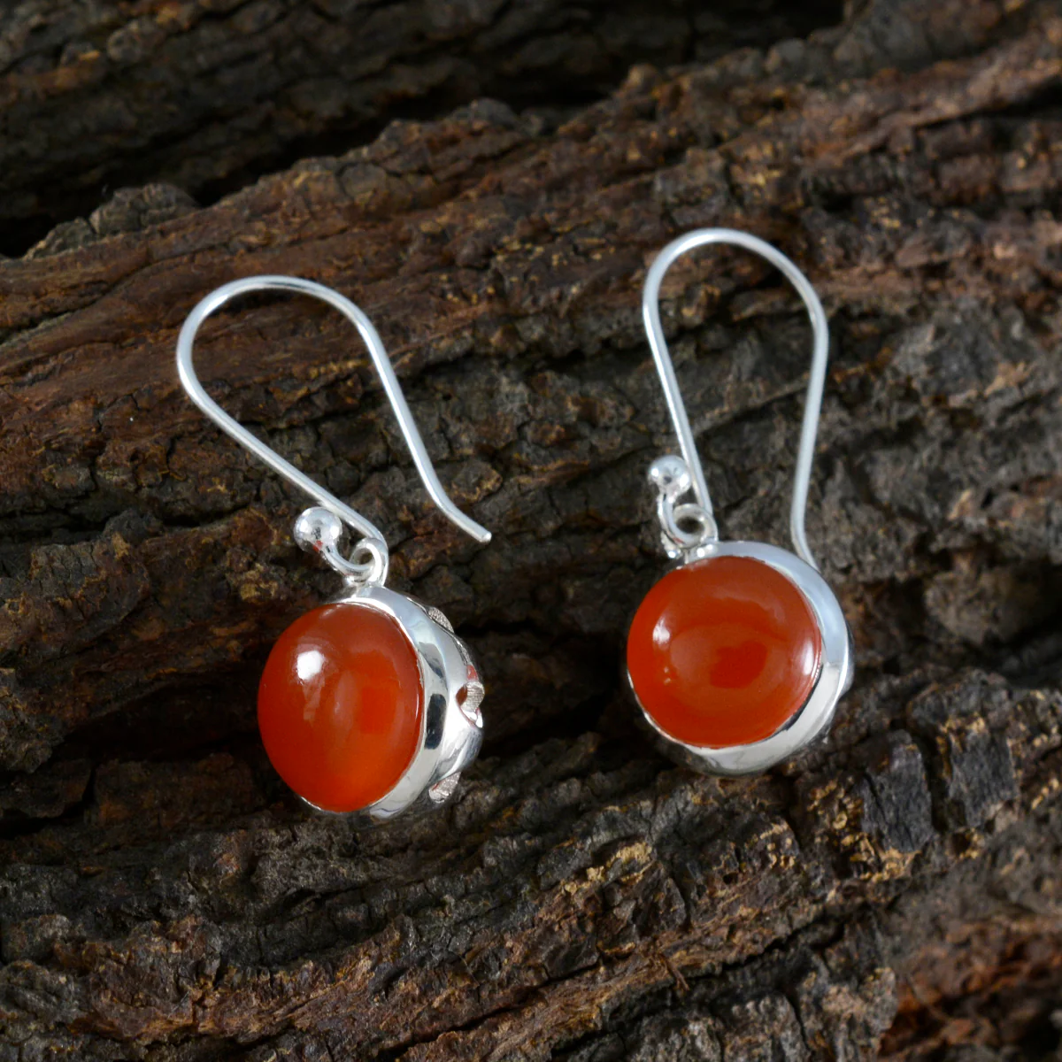 Red Onyx French Clara multiple Dangle Red Silver Earring - Image 3