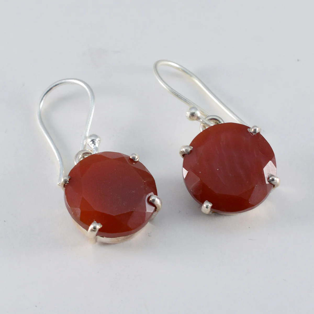 Red Onyx German Ji-eun Solitaire Dangle Red 925 Sterling Silver Earring - Image 2