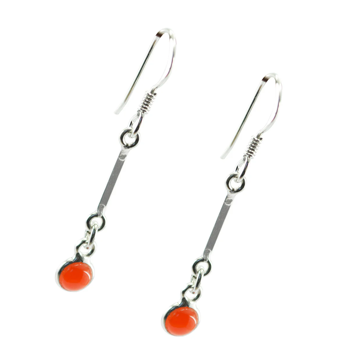 Red Onyx Moroccan Bianca multiple Dangle Red 925 Sterling Silver Earring - Image 2