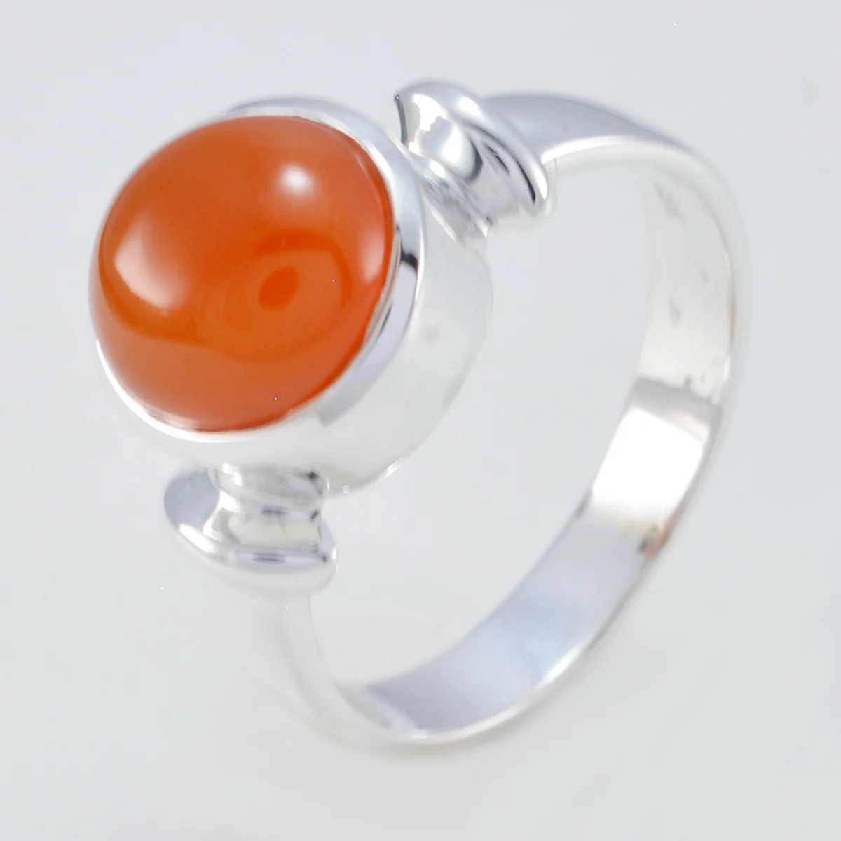 Red onyx Solitaire French 925 Sterling Silver Red Gems Tiny Contemporary Ring Jewelry - Image 2
