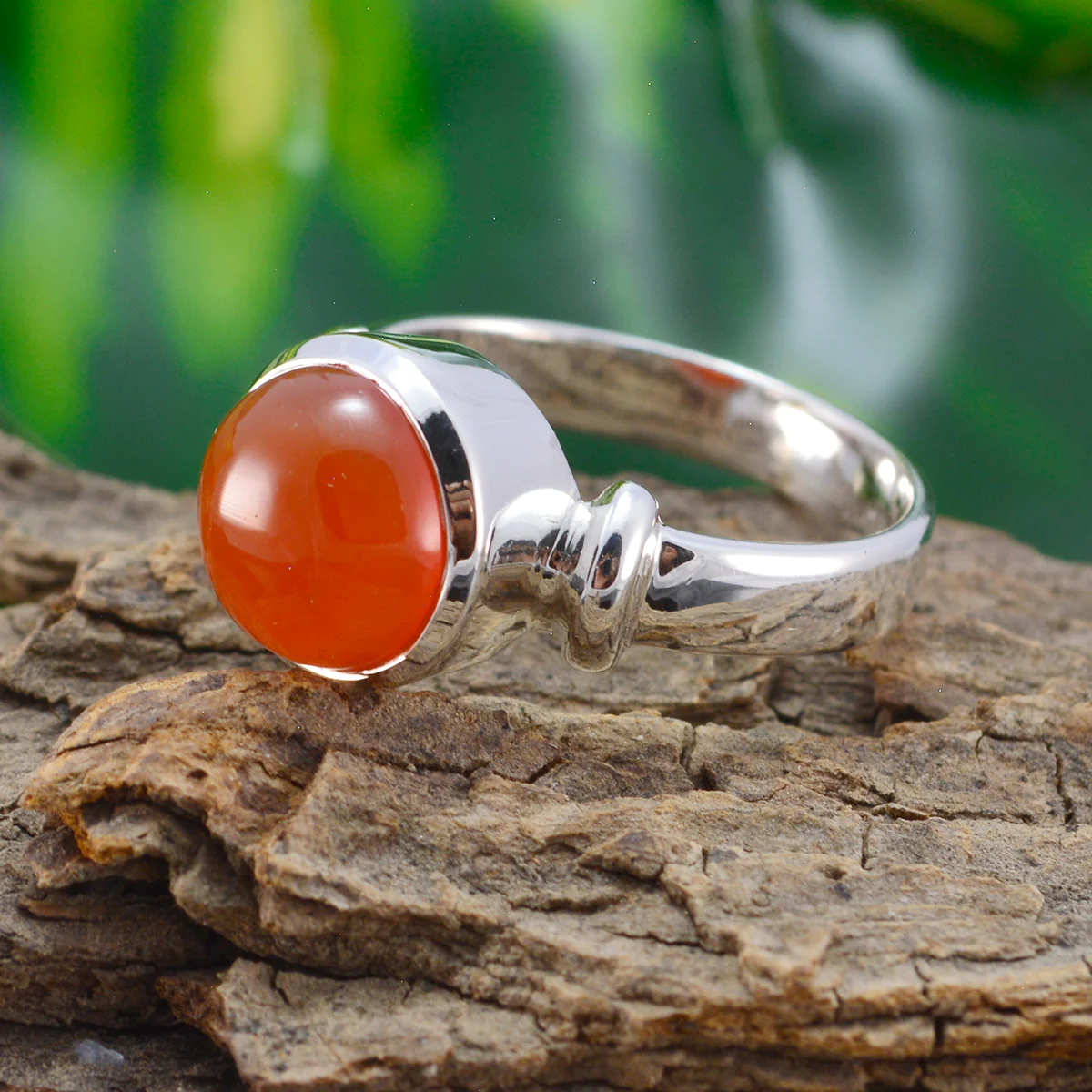 Red onyx Solitaire French 925 Sterling Silver Red Gems Tiny Contemporary Ring Jewelry - Image 3