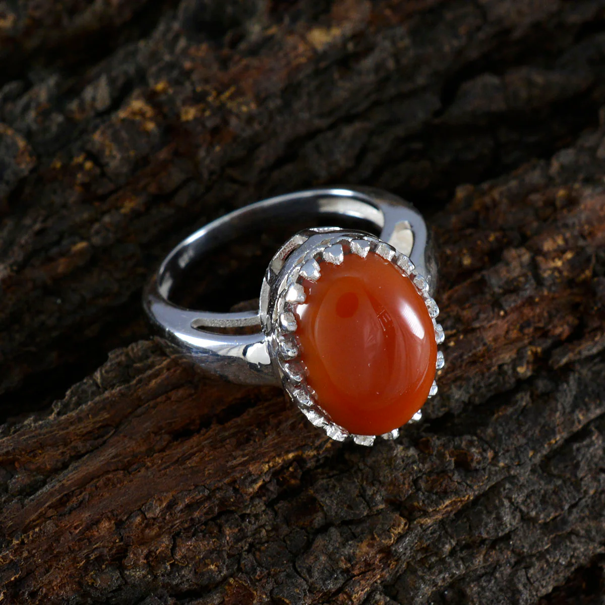 Red Onyx Solitaire Moroccan Sterling Silver Red Gems Classic Romantic Ring Jewellery - Image 4