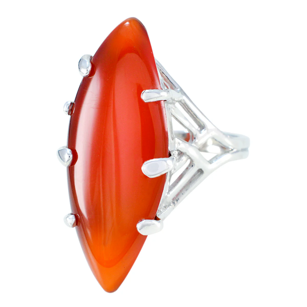 Red onyx Solitaire Turkish Sterling Silver Red Gemstones Chunky Traditional Ring Jewellery