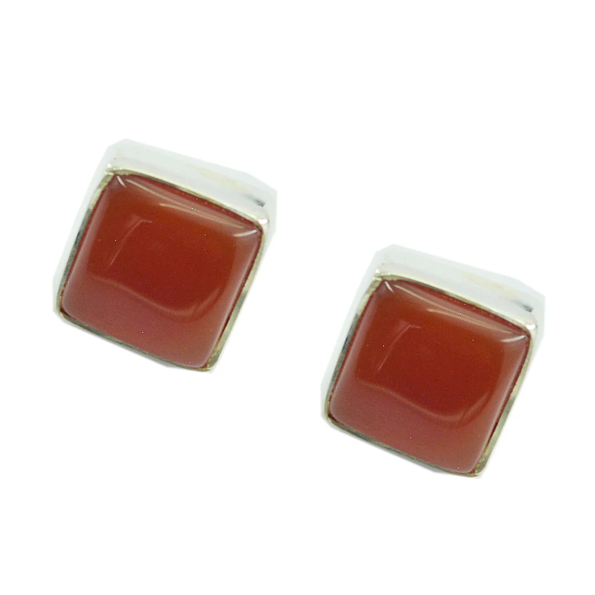 Red Onyx Spanish Ella Solitaire Stud Red 925 Silver Earring - Image 2