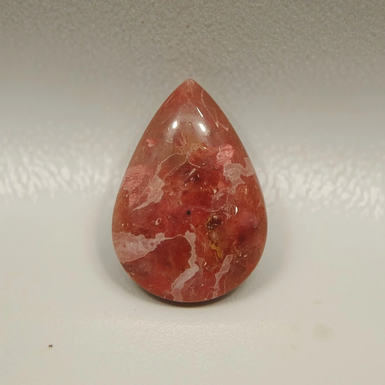 Red Strawberry Quartz 1PC Large 9x11 MM Pear Cabochon Red Polished semi Precious Precious Gemstone - Image 2