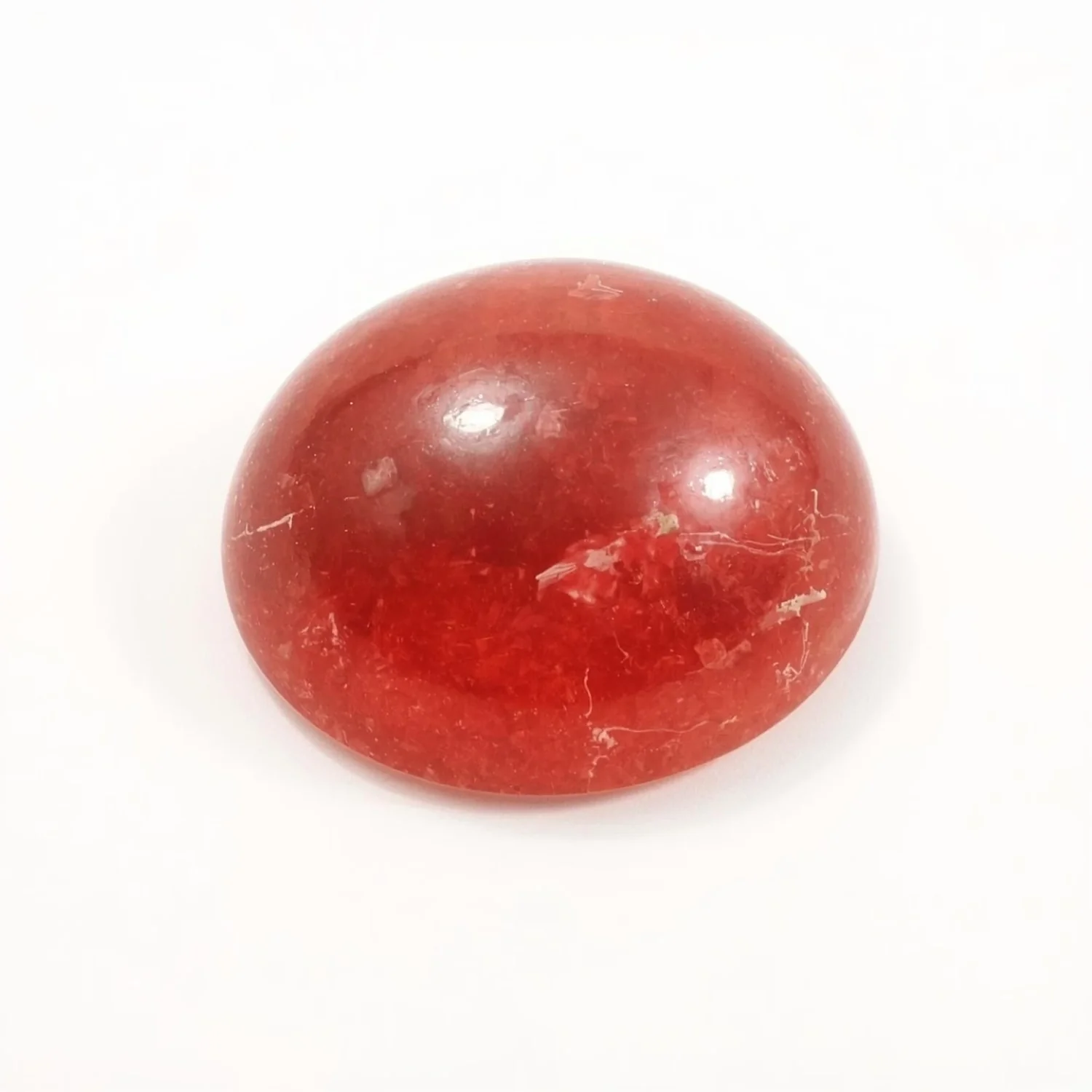 Red Strawberry Quartz 1PC Medium 9x9 MM Round Cabochon Red Superior semi Precious Loose Gemstone - Image 2