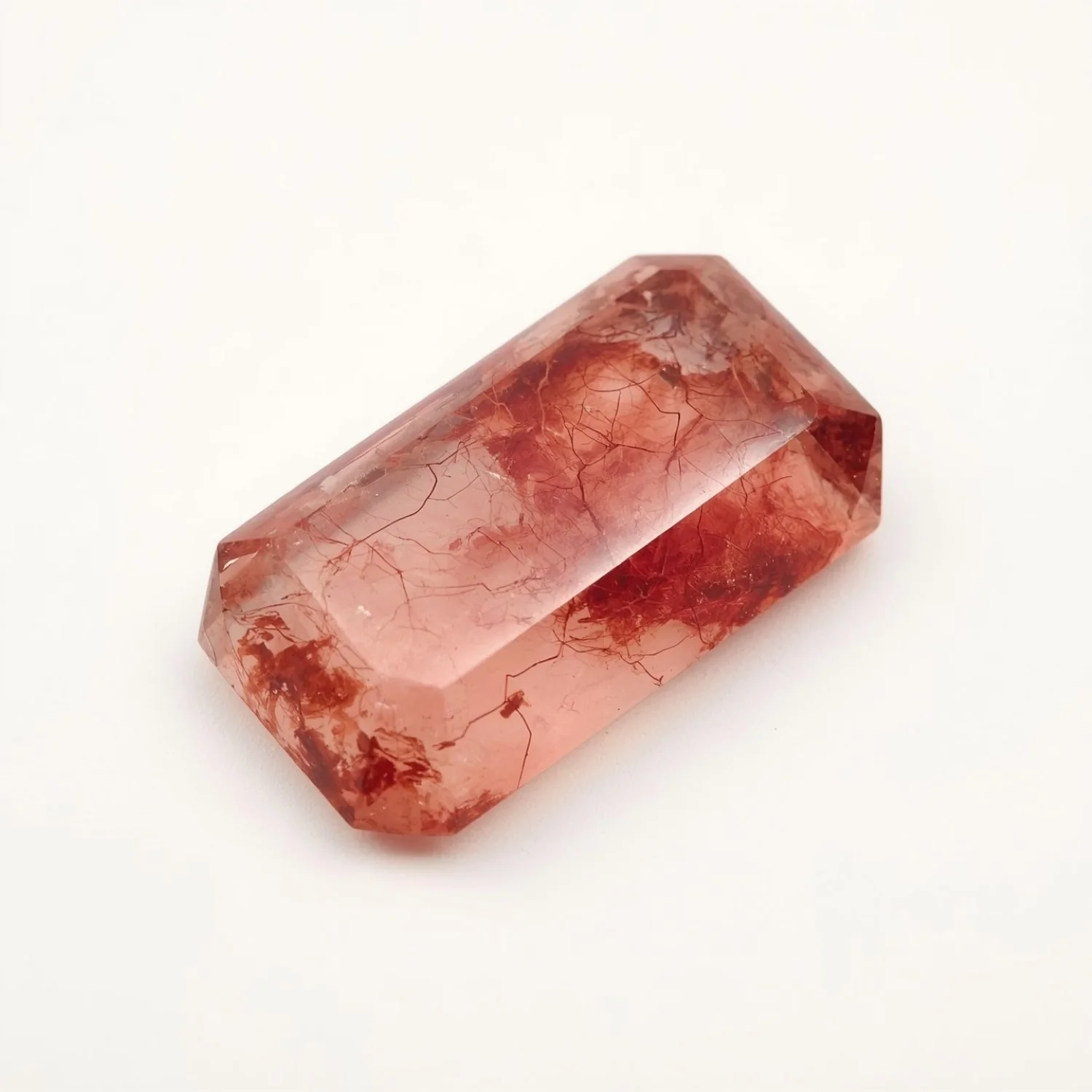 Red Strawberry Quartz 1PC Small 6x12 MM Baguette Cabochon Red Fine semi Precious Semi Precious Gemstone