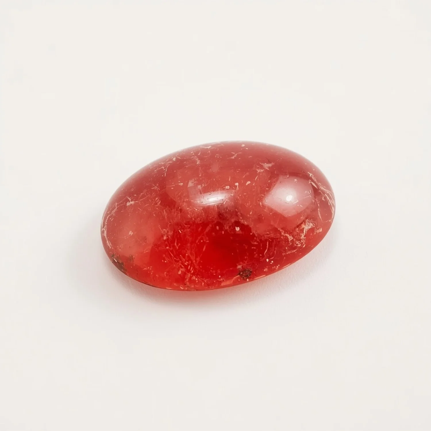 Red Strawberry Quartz 1PC Small 6x8 MM Oval Cabochon Red Shine semi Precious Loose Gems