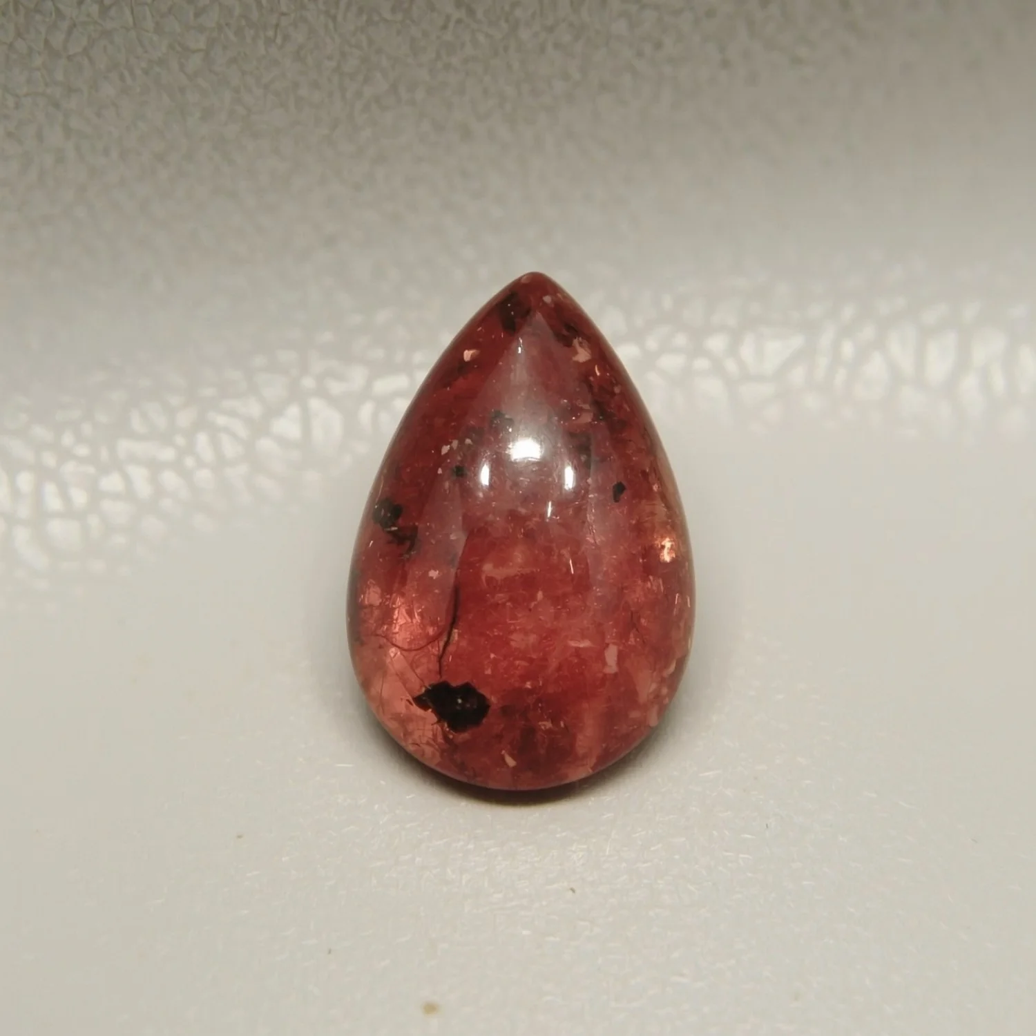 Red Strawberry Quartz 1PC Small 6x8 MM Pear Cabochon Red Superior semi Precious Gems - Image 2