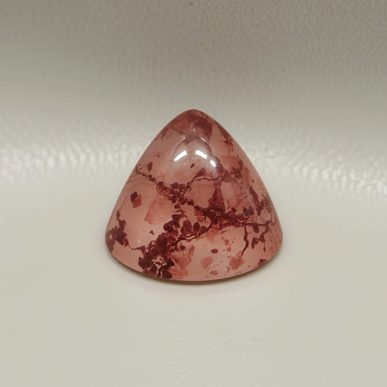 Red Strawberry Quartz 1PC Small 8x8 MM Triangle Cabochon Red Polished semi Precious Loose Gemstones - Image 2